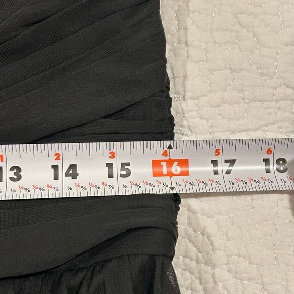 David's Bridal Ball Gown Dress Women Sz 14 Halter Maxi Black Formal Occasion - Picture 8 of 13